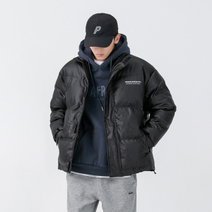 2026冬季新款男日系潮牌立领黑色棉服宽松休闲加厚外套MY276-F185图片