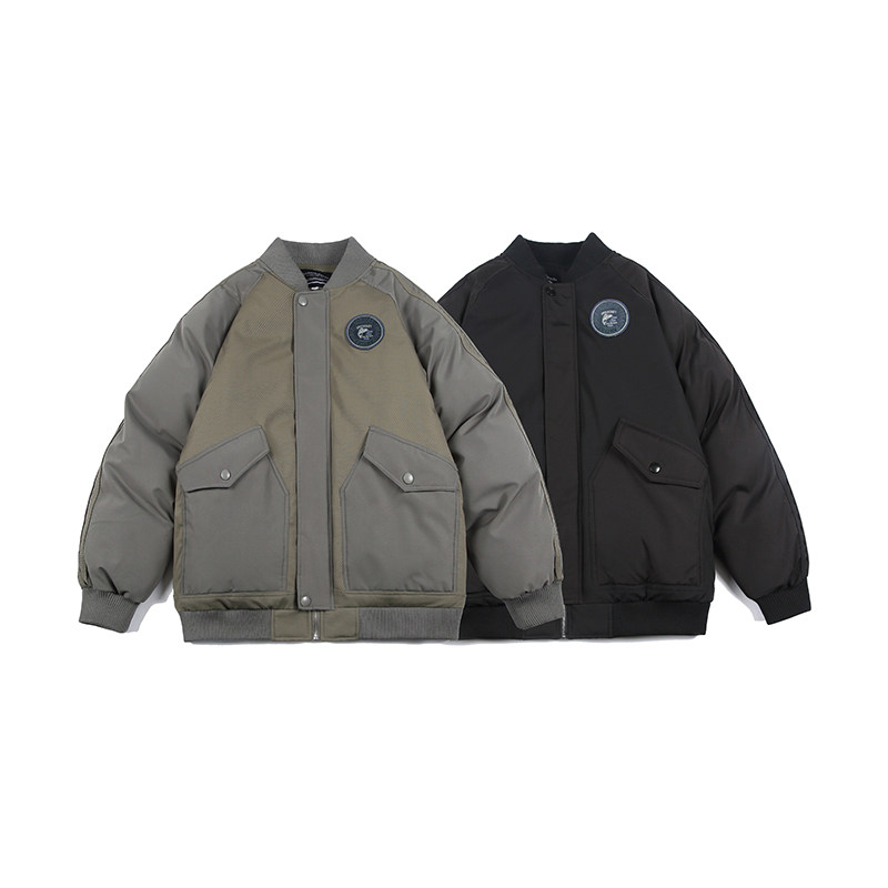 2026冬季新款男装日系潮牌拼接棒球领加厚工装棉服外套MY318-F195图片