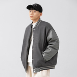 2026冬季新款男装日系潮流拼接棒球领加厚外套棉服JHJK298-F175，男装棉衣，电商A101（原外27）