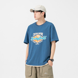 2026夏季新款男装日系潮流街头假两件字母印花短袖T恤T760-F45，男装T恤，电商A101（原外27）