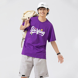2026夏季新款男装日系潮牌字母印花短袖宽松圆领T恤半袖T832-F45，男装T恤，电商A101（原外27）
