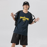 2026夏季新款男装日系潮牌纯色字母印花T恤宽松短袖T818-F38，男装T恤，电商A101（原外27）