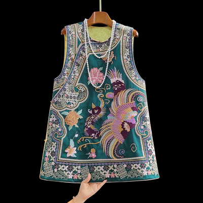 高级感重工刺绣马甲连衣裙女装中