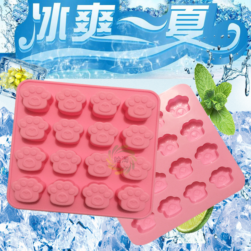 卡通猫爪造型硅胶冰格模具自制手工皂冰块巧克力果冻布丁蛋糕模具