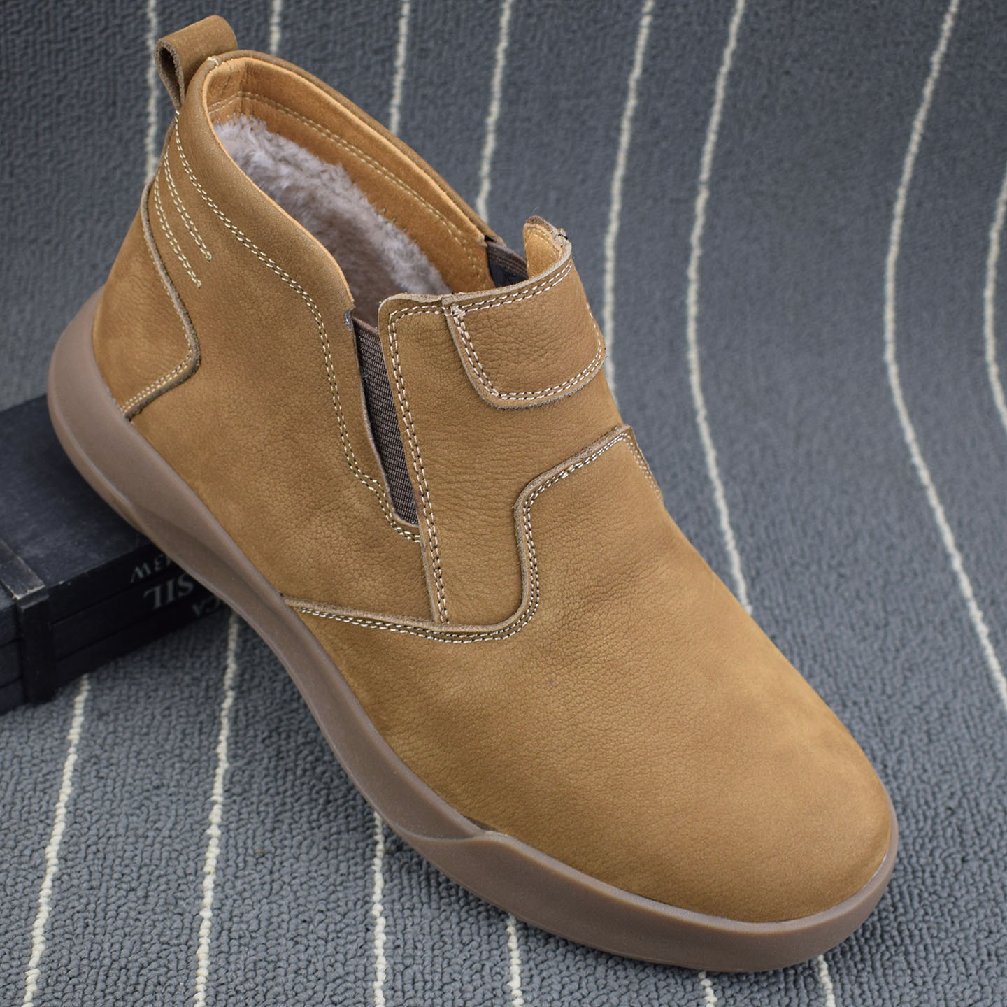 真皮马丁靴男冬季加绒保暖棉鞋