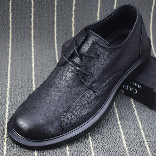 外贸皮鞋男士春秋百搭系带软面真皮男鞋商务休闲潮流头层牛皮男鞋