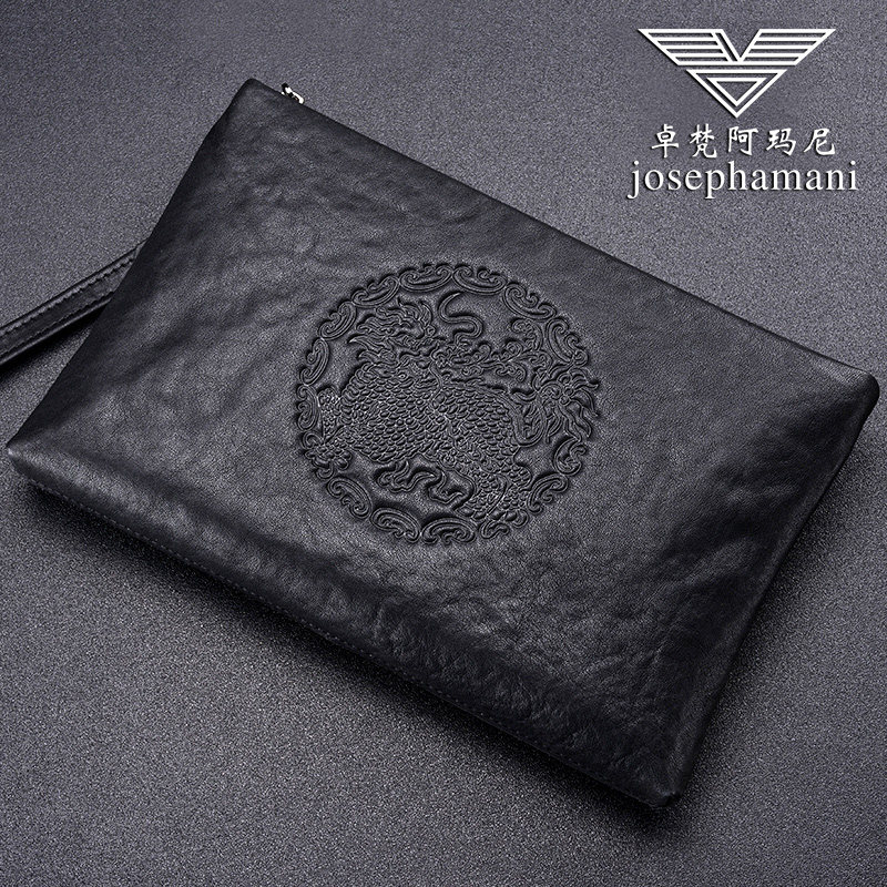 卓梵 阿玛尼男士手包2020新款潮男款真皮大容量休闲手拿包信封包