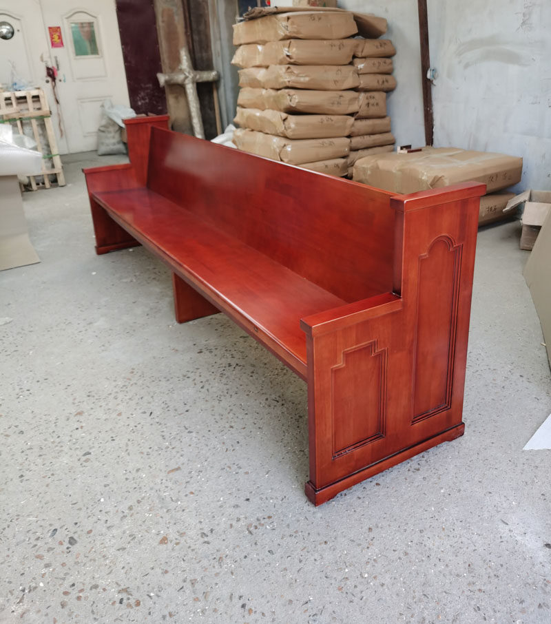 恒森木业教堂教会实木长椅教堂椅子联排椅子可定制