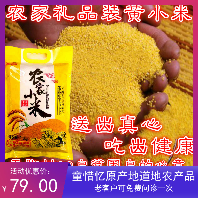 山西特产农家新米小黄米月子米煮粥孕妇米5斤礼品袋装黄小米