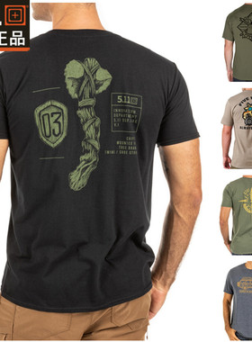 5.11战术军事系列棉质圆领短袖T恤夏季511印花41280 76049 76280
