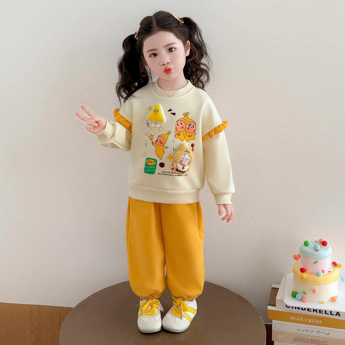 女童卫衣套装2026新款春季童装洋气宝宝儿童中小童时尚可爱两件套