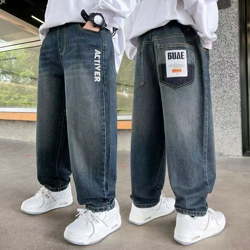 儿童装男童春装裤子2026新款中大童帅气牛仔裤春秋款男孩春季长裤