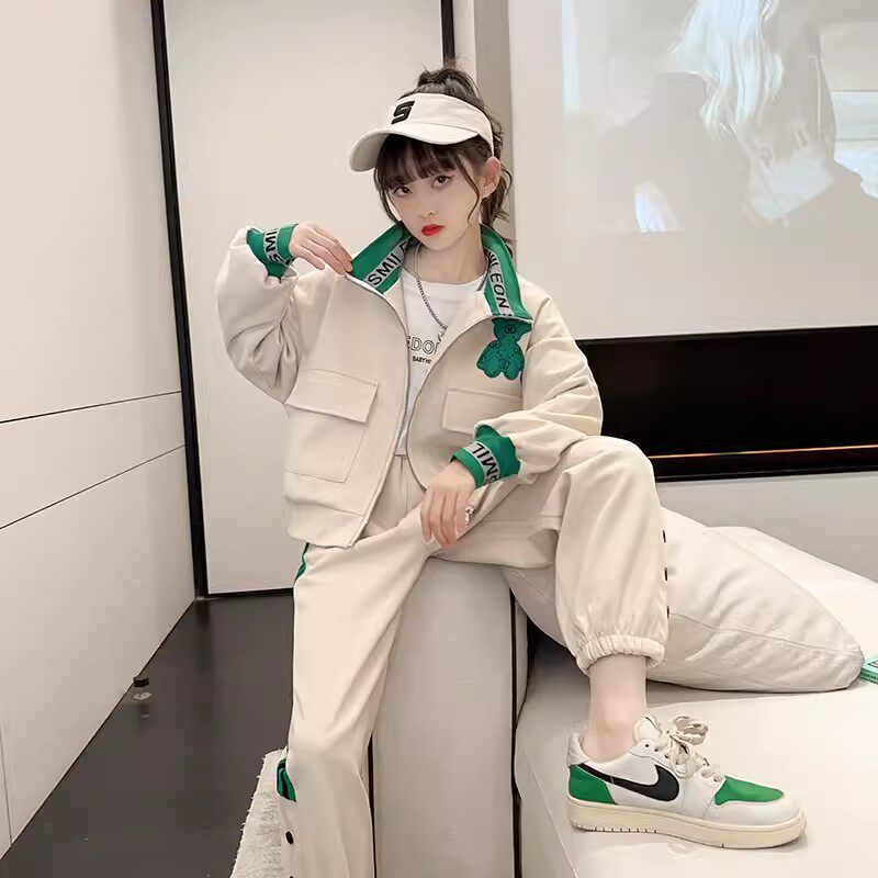 女童春秋款2026运动套装大女孩儿童装洋气网红时髦休闲春季潮衣服