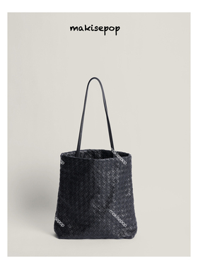 makisepop原皮2025新款TR LiLou托特包手工编织水桶包woven tote