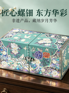 扬州非遗漆器螺钿精美首饰盒生日礼物