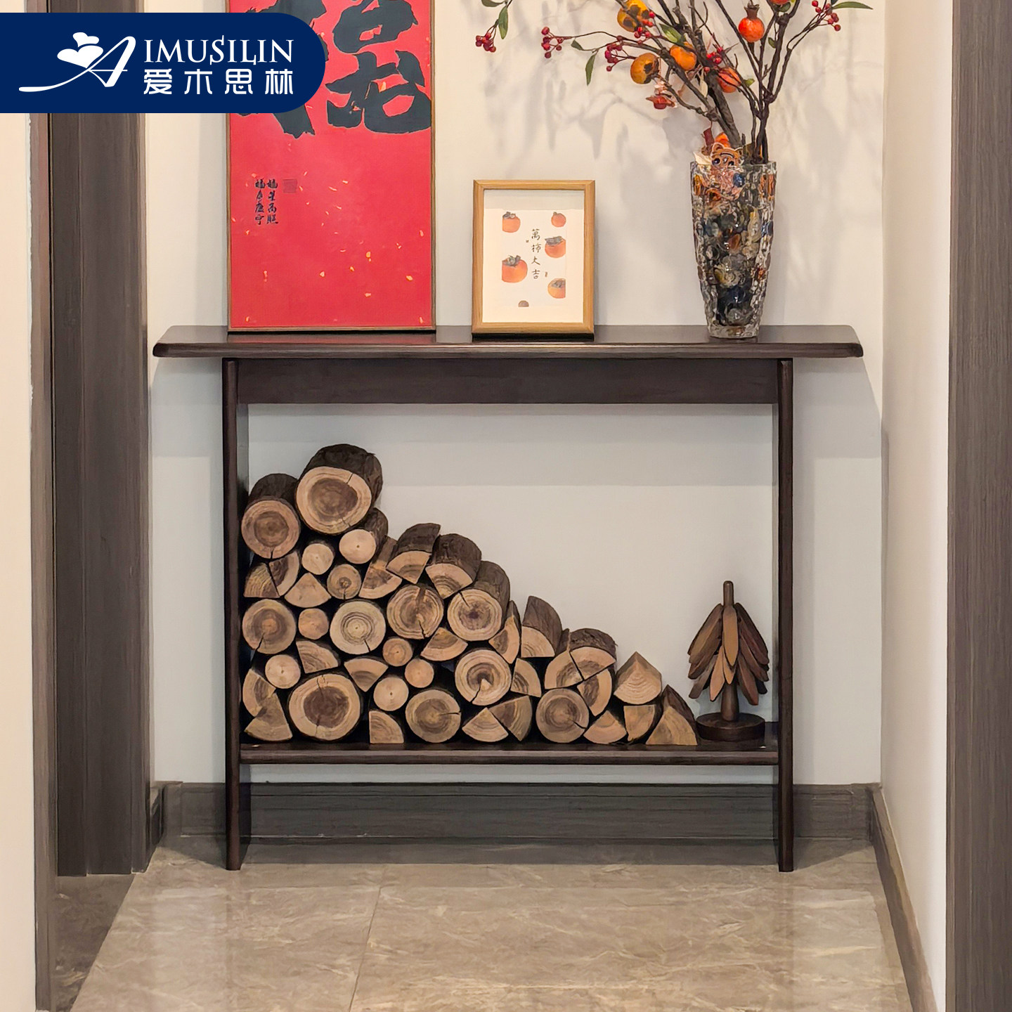 实木玄关桌入户极窄玄关台客厅窄条桌走廊小户型靠墙新中式条案