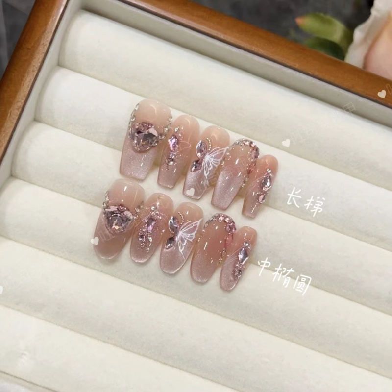 纯手工光疗穿戴甲爱之神穿戴甲批