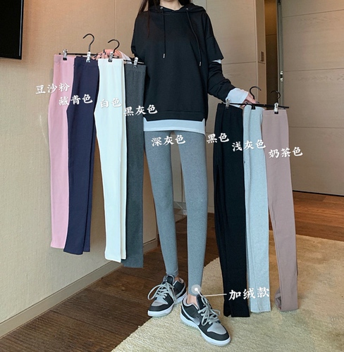 Real shot and real price show thin and versatile autumn and winter Plush Leggings women's pants with thick thread thermal cotton pants