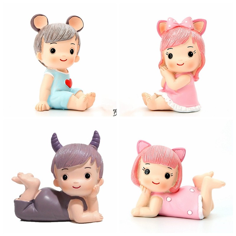 蓝色坐下男孩可爱小女孩玩偶装饰卡通王子公主坐姿蓝衣服王子爱乐