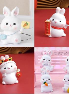 平平安安兔子平安兔网红可爱兔子生日摆件小兔宝宝胡萝卜乖乖兔