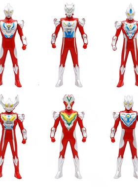 奥特战士打怪兽凹凸曼玩偶装饰超人六件套战士奥特曼装饰插件