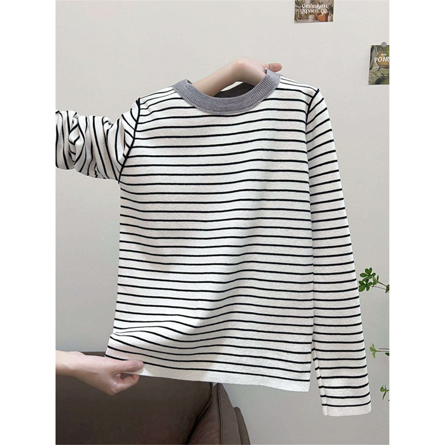 复古撞色条纹圆领针织衫女春秋冬季超好看保暖内搭毛衣打底衫上衣,女装/女士精品,毛针织衫,淘宝优惠券,粉丝福利购,淘宝优惠卷