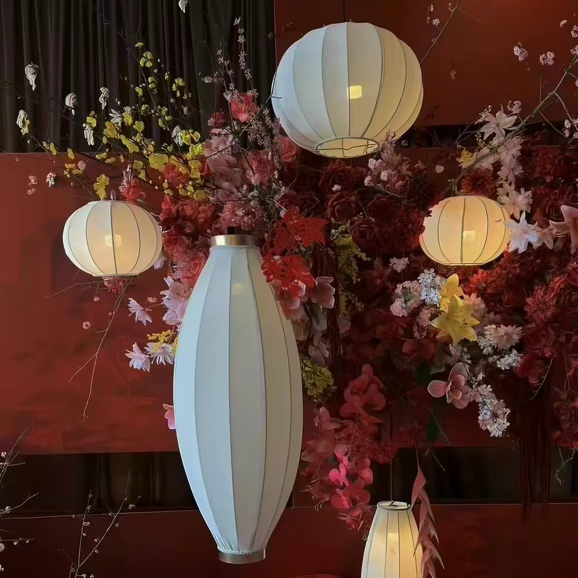 新中式婚庆礼堂布艺吊灯饭店火锅店茶楼日式仿古酒店大堂装饰灯