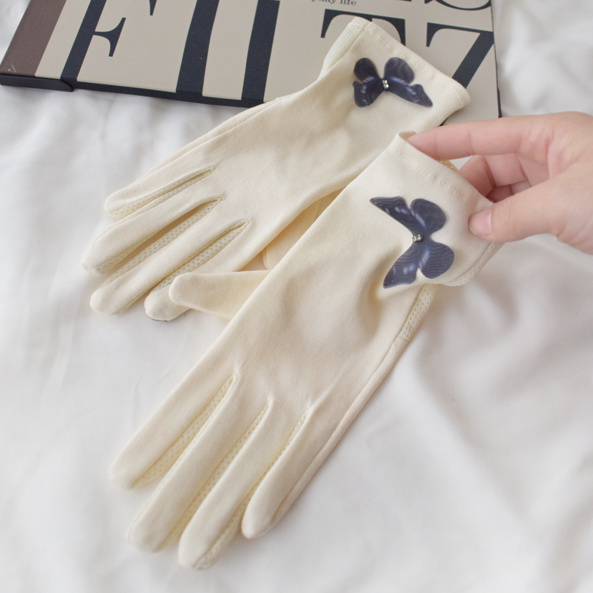 夏季防晒手套女薄棉布韩版骑车