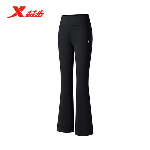特步运动裤女2025年春季新款修身喇叭裤女子运动长裤975128630124