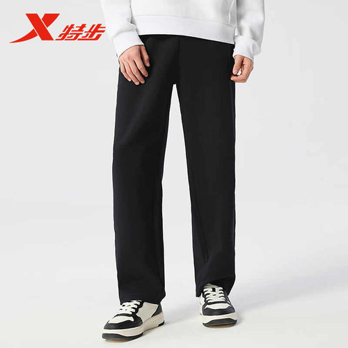 特步针织长裤男子2025春季新款直筒裤通勤长裤休闲裤975129630255