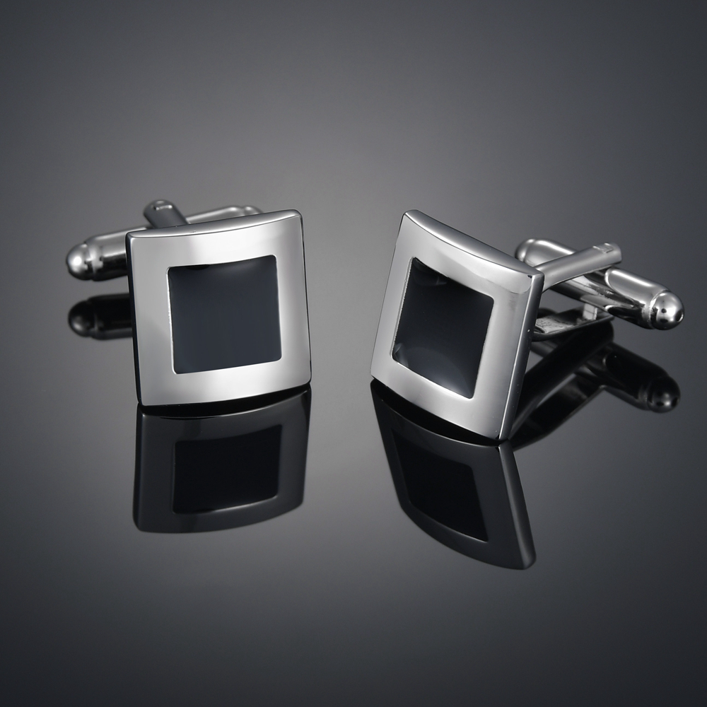 黑色正方形法式男士衬衫扣