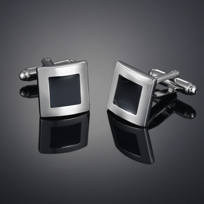 黑色正方形法式男士衬衫扣