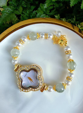 天然水晶手链手表女款四叶草单圈时尚饰品礼物送女友闺蜜生日礼物