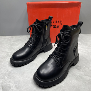 厚底秋冬百搭加绒短靴棉鞋 39马丁靴女英伦风2025年新款 女 大码