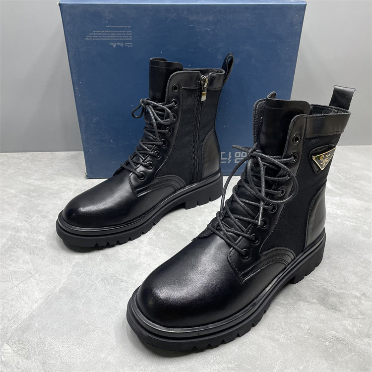 厚底马丁靴女真皮2025新款粗低跟系带短靴英伦风秋冬加绒靴子37码,女鞋,马丁靴,淘宝优惠券,粉丝福利购,淘宝优惠卷