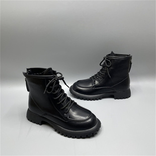 百搭显瘦加绒短靴40码 断码 英伦风时尚 秋冬季 处理马丁靴女2025新款