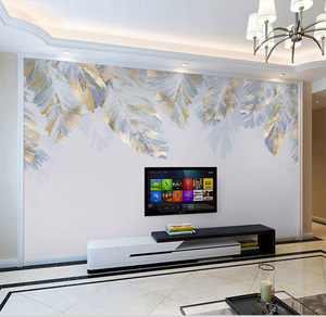 北欧8d电视背景墙壁纸3D立体卧室