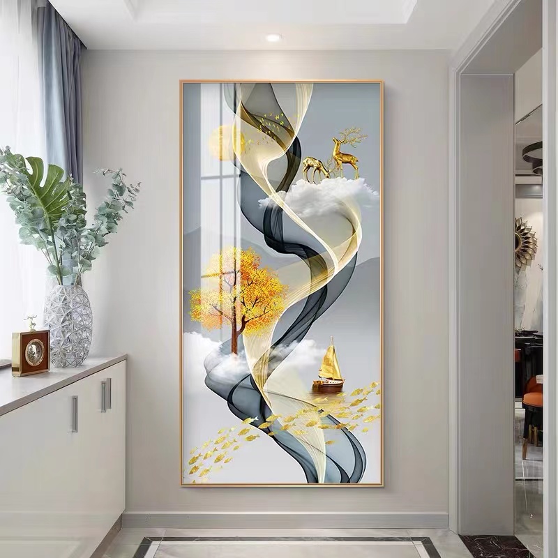 玄关过道走廊餐厅立体3D背景墙壁纸简约现代壁画北欧轻奢大气墙布