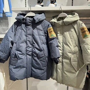 特4.5折巴拉巴拉男童加厚羽绒服男幼小童中长款 外套21074201201