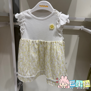 巴拉巴拉女婴童甜美风连衣裙夏装飞飞袖荷叶边公主裙200226111011