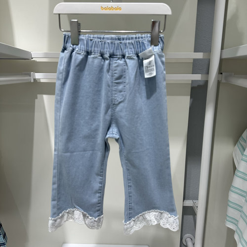 巴拉巴拉女婴幼童薄款长裤2025夏季牛仔裤喇叭裤200225108001