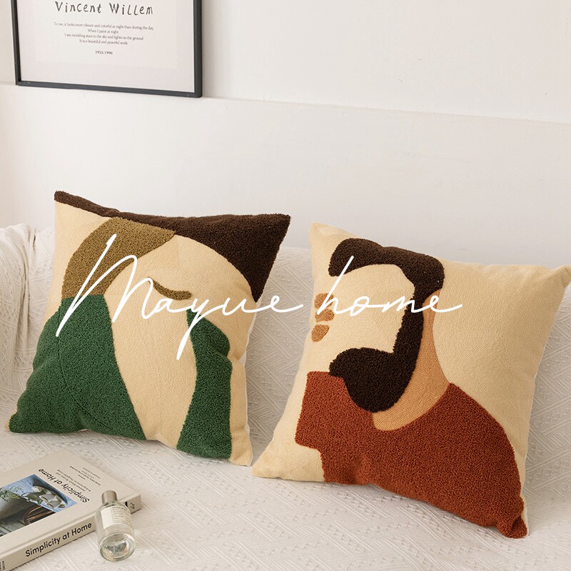 蔓越家 现代简约j全棉纯棉抱枕抱枕套家用客厅沙发腰枕样板间靠垫