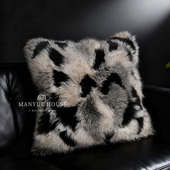 M.life 高奢环保仿水貂毛抱枕客厅沙发皮草感靠枕样板间床头靠垫