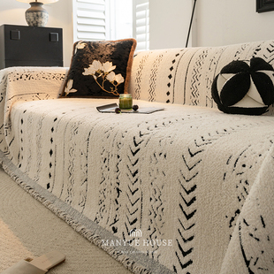 M.life 中古毛绒秋冬沙发巾高级感客厅沙发套罩布一整张全盖盖布