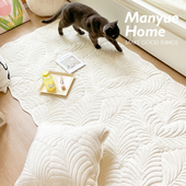 M.life ins风奶油色卧室床边垫地垫客厅防滑地毯可定制 有爱有宅