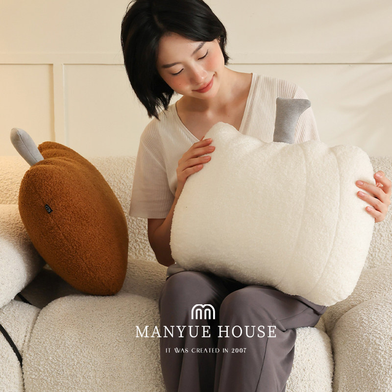 抱枕含芯羽丝棉卧室床头靠枕