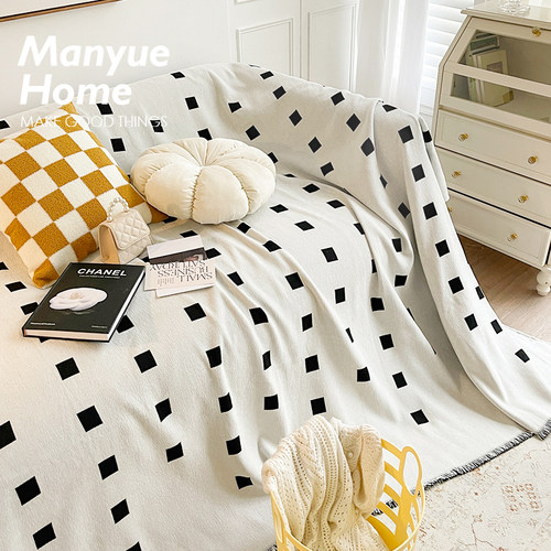 蔓越家ins北欧雪尼尔沙发巾
