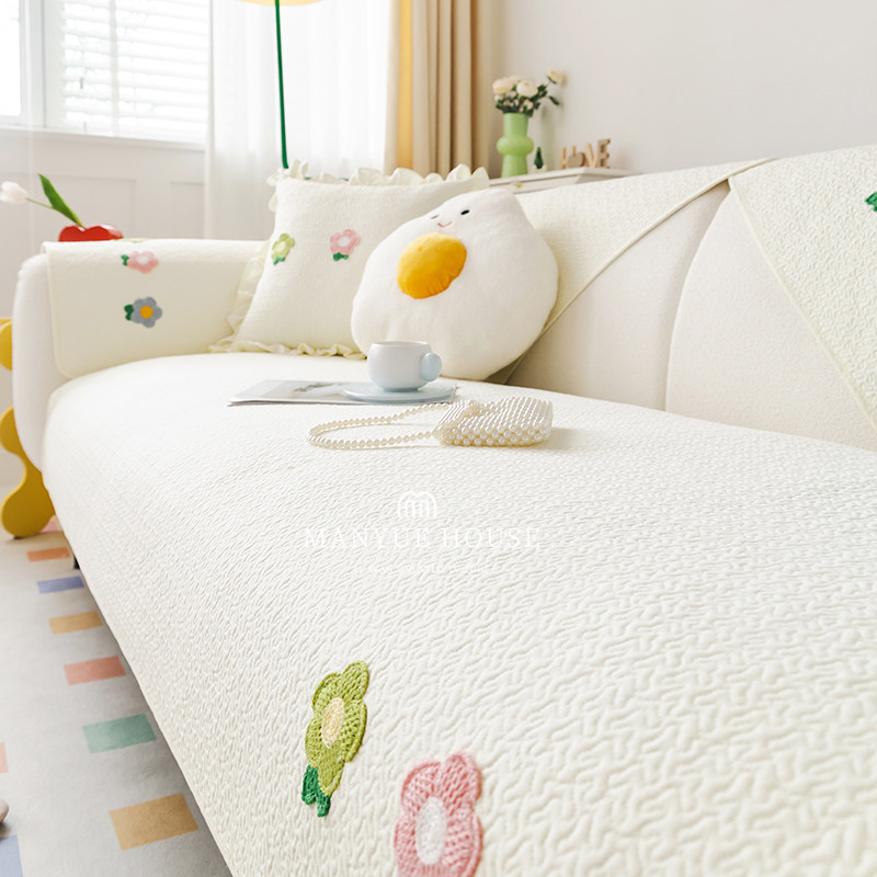 M.life 奶油风全棉水洗棉沙发垫四季通用沙发套罩防滑坐垫可定制,居家布艺,沙发垫,淘宝优惠券,粉丝福利购,淘宝优惠卷