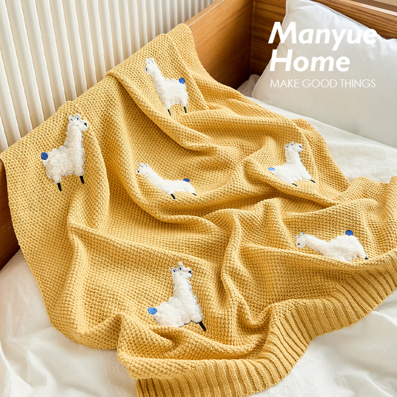 M.life 小羊苏西 A类针织毯北欧沙发毯办公室午睡盖毯披肩小毯子