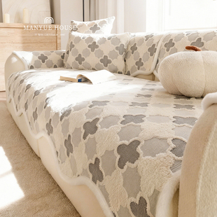 M.life 高级感轻奢沙发垫半边绒客厅沙发套罩布巾硅胶防滑